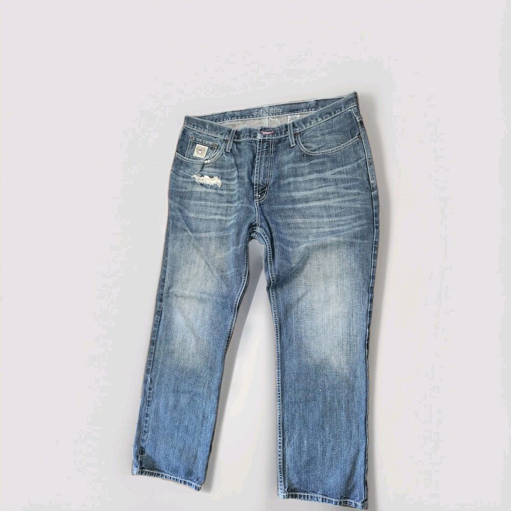 CINCH White Label Jeans Men 40x32 Distressed Relaxed Straight Denim MB92834019